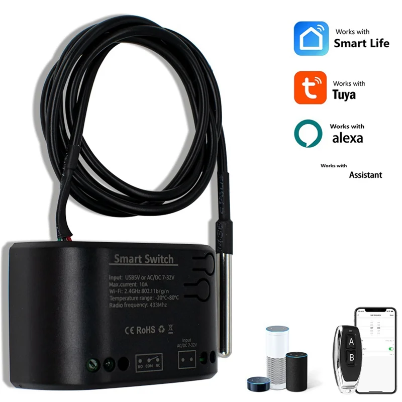 A96T Smart Switch Tuya Wifi Smart Temperature Switch Smart Switch Dengan Sensor Termostat