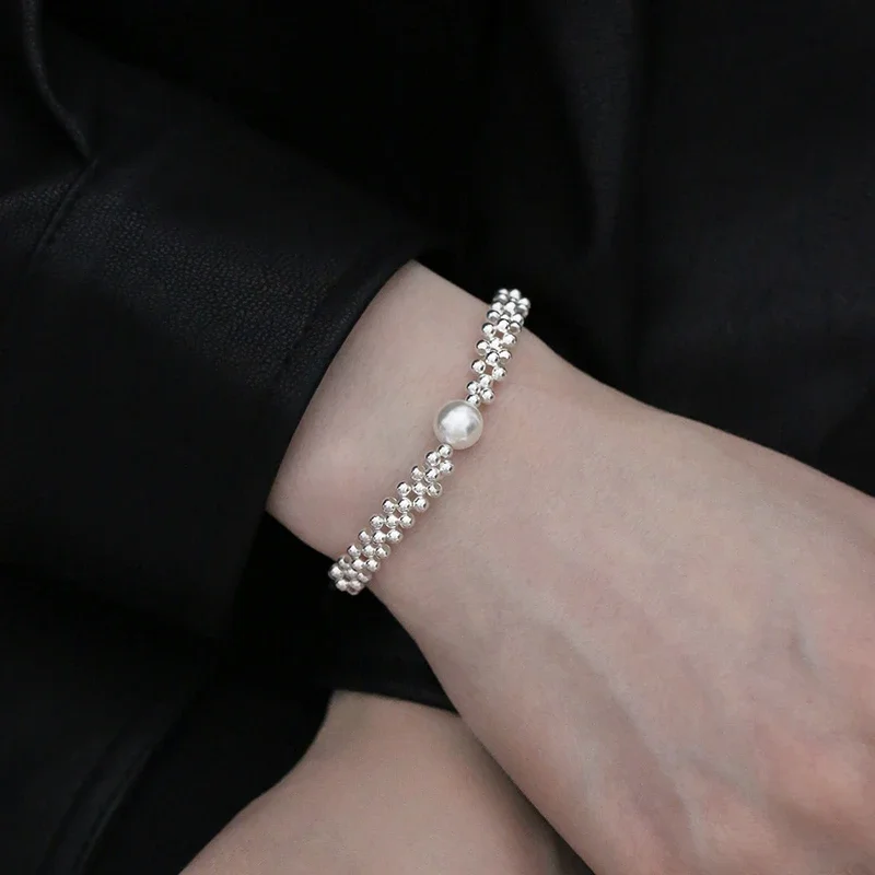 

Плетеный браслет, женские украшения, браслет в корейском стиле, модный, легкий люкс, нишевый подарок.