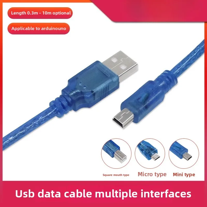 

Arduino UNO Square Port Data Cable MICRO Android Connection Cable MINI USB2.0 Burning Data Cable