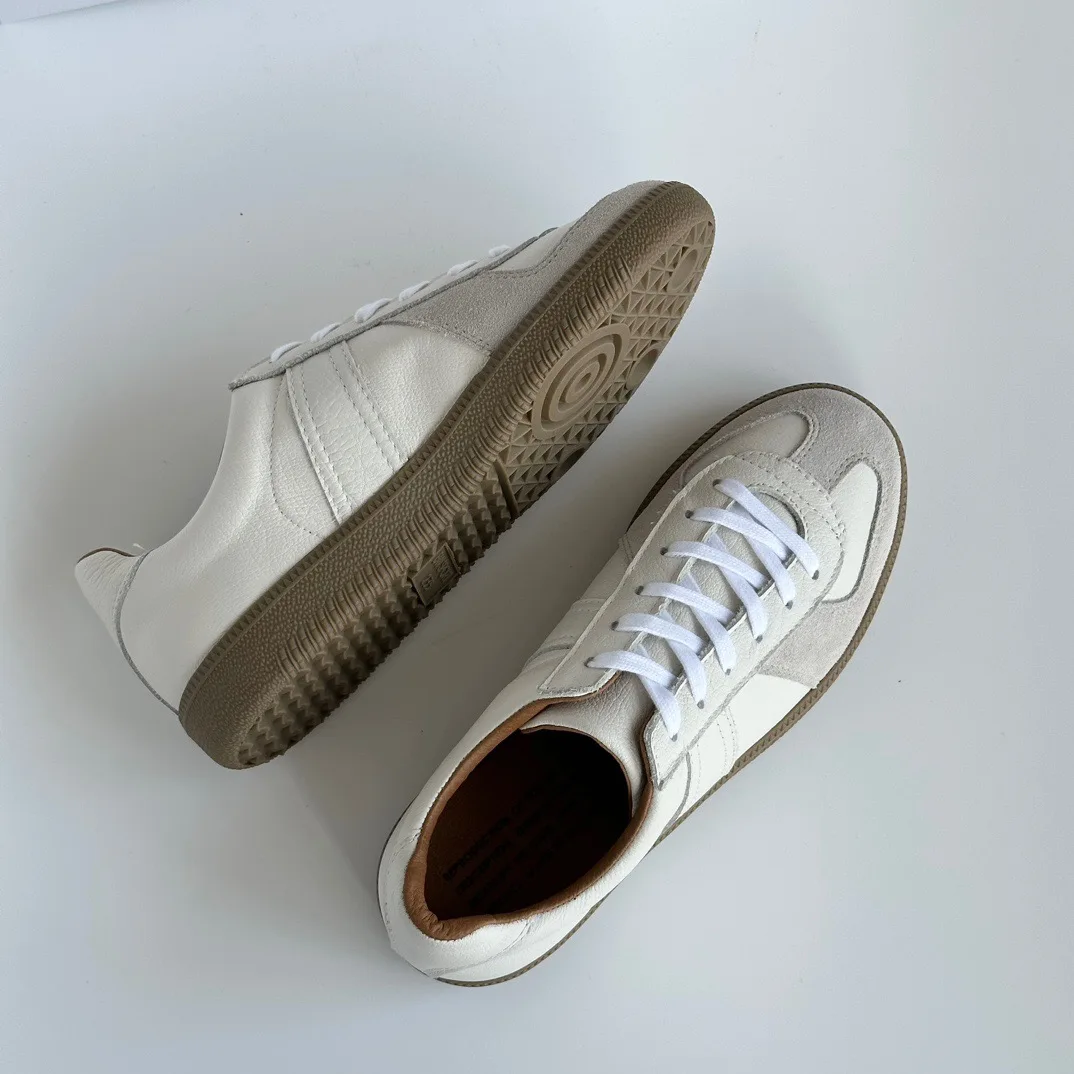 Dave&Di French Fashion Blogger Retro German Training Shoes Leather Breathable Sneakers Comfortable Women 34-40