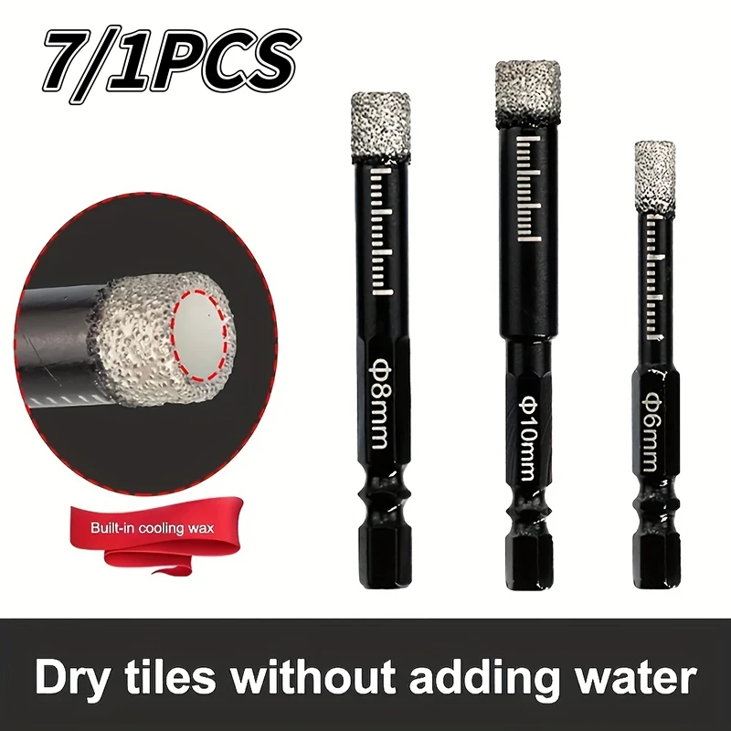 

7/1PCS 5-16mm Dry Diamond Drill Bit Set Diamond Core Drill Bits For Ceramic Tile Marble Granite Glass Drilling Tools Set