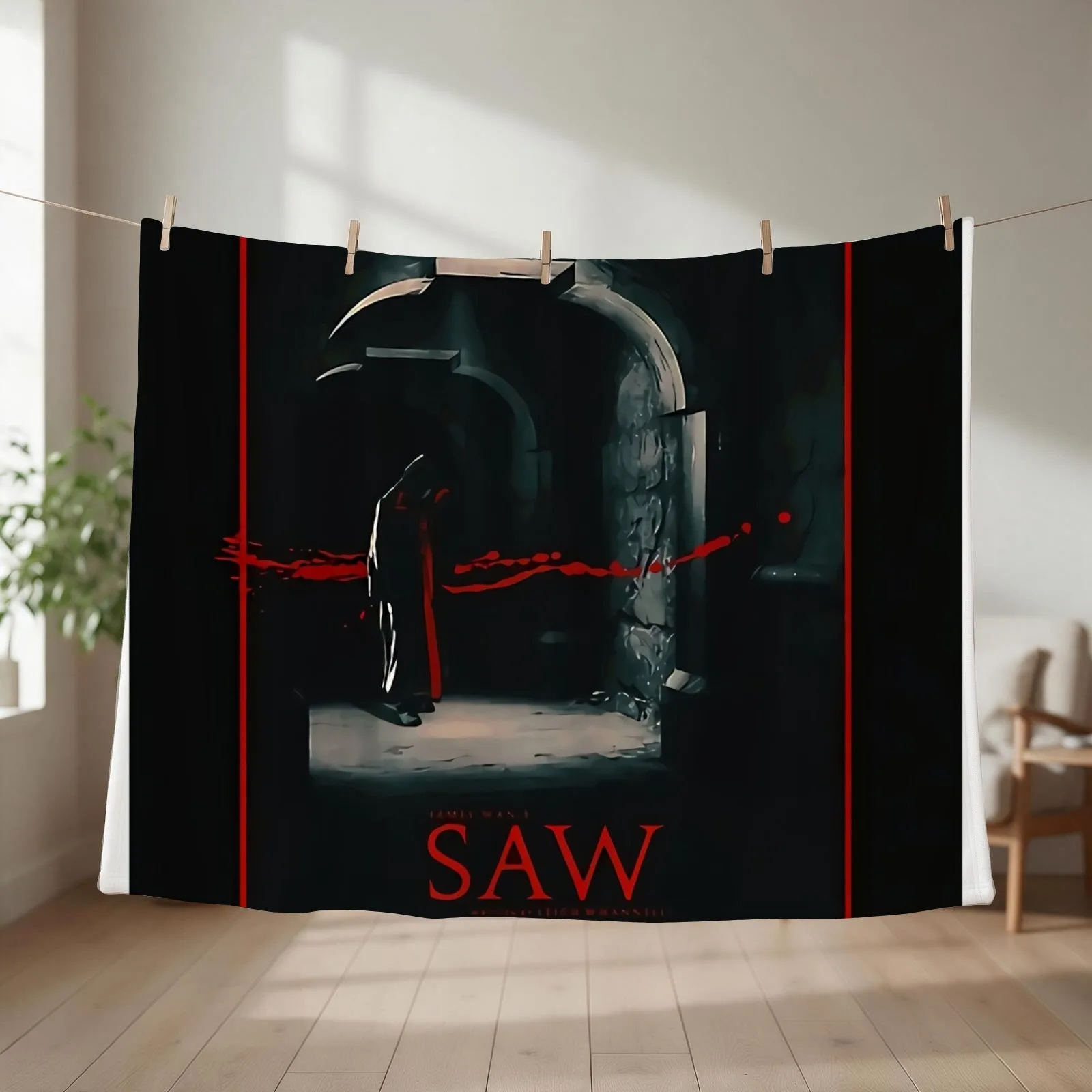 Saw 2004 Movie - Throw Blanket couch cozy soft plush fuzzy picnic outdoor blanket