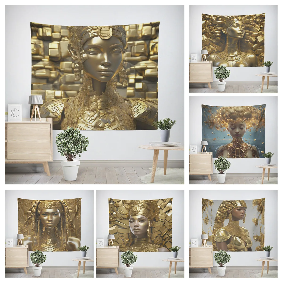 Home decoration modern room decor items wall tapestry aesthetic bedroom wall art large fabric ancient Egypt pharaoh retro