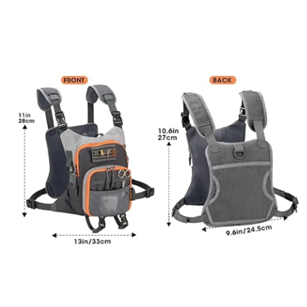 /Fly /Fishing /Chest Pack Waterproof Lightweight Vest With 2 Fly Box Storage Organized Gear Bag For Anglers Stream River Tackle view 6