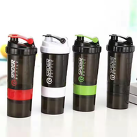 500ML Shaker Cups Portable Protein Powder Shaker Water Bottles Outdoor Sports Milkshake Kettle Gym Fitness Mixing Shake Cup