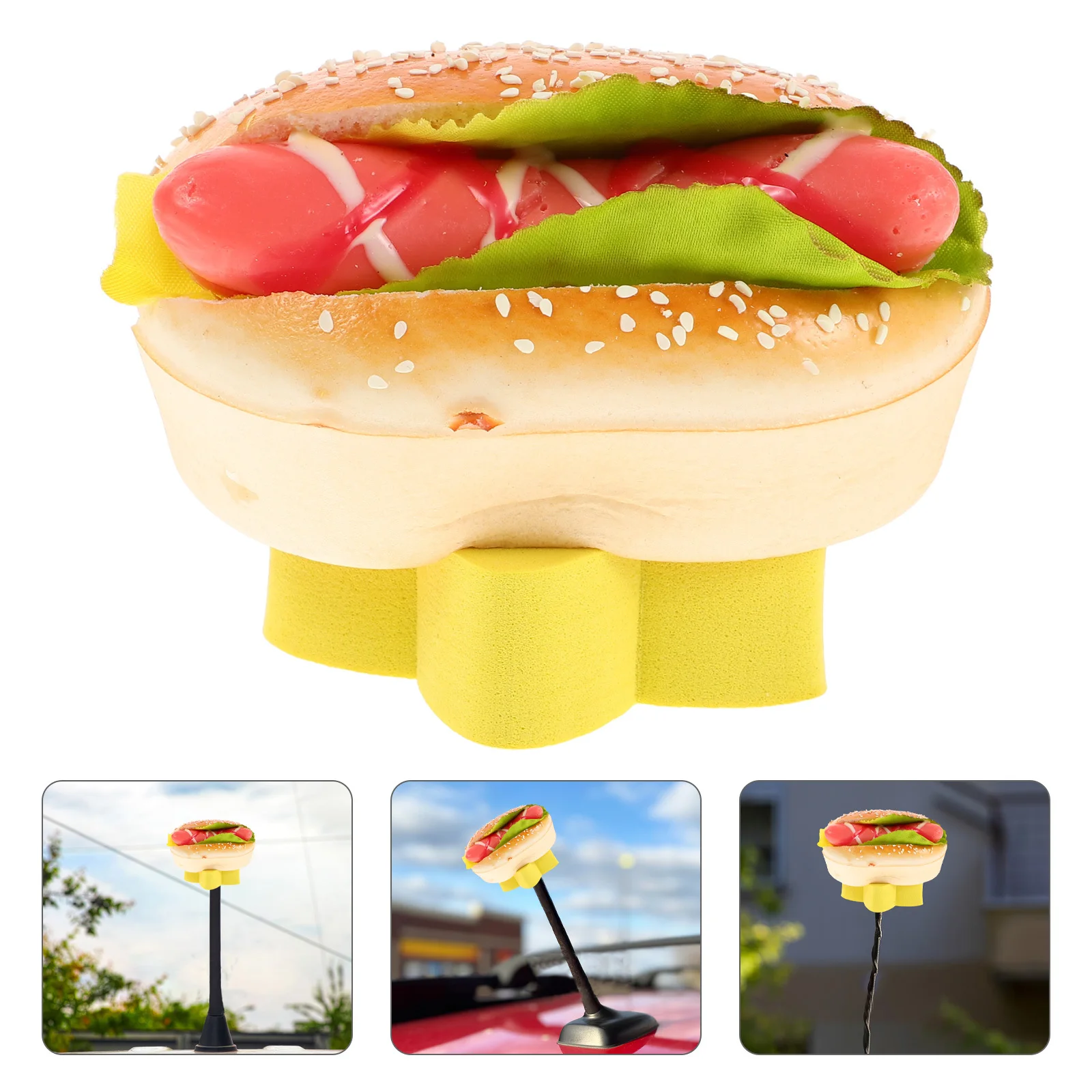

Car Antenna Topper Decorative Realistic Burger Funny Roof Ornament for Suv Truck Vehicle Exterior Car Decoration Antenna