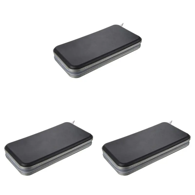 ABRI-3X 80 Disc Album CD DVD Carry Cover Case Wallet Storage Holder Bag Hard Box - Black