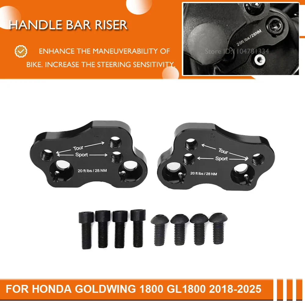 For Goldwing 1800 2025 Motorcycle Adjust Handle Bar Clamp Raised Extend Kit Handlebar Riser For Honda GL1800 2018-2022 2023 2024