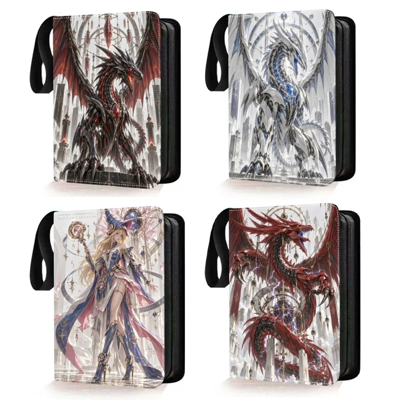 400/900Pcs Yu-Gi-Oh Card Binder Book Zipper PU Leather Card Album Waterproof Anime Game Card Collection Holder Toy for Kids