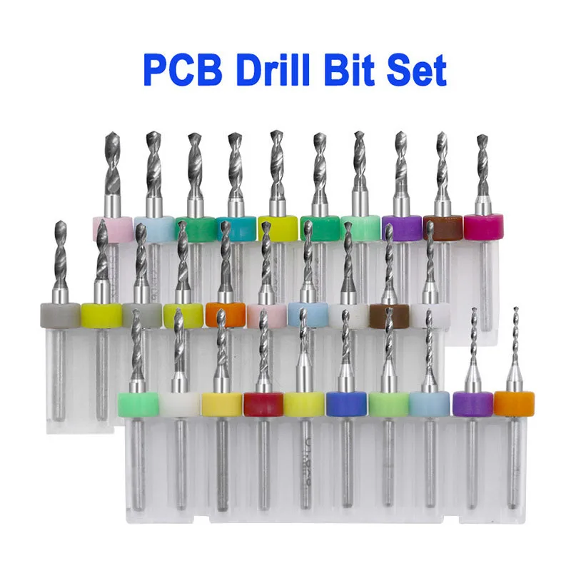

PCB Drill Bits 10pcs 0.1-3.0mm Print Circuit Board Drill Bits Carbide Micro Drill Bits CNC PCB Twist Dril CNC Drilling Bit Set