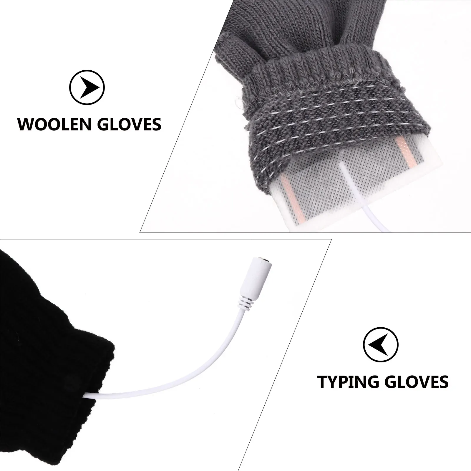 

USB Heated Gloves Winter Warm Woolen Indoor Thermal Half Finger H Warmer Folded Cover Gloves Heating 5V PC Power Bank Gaming