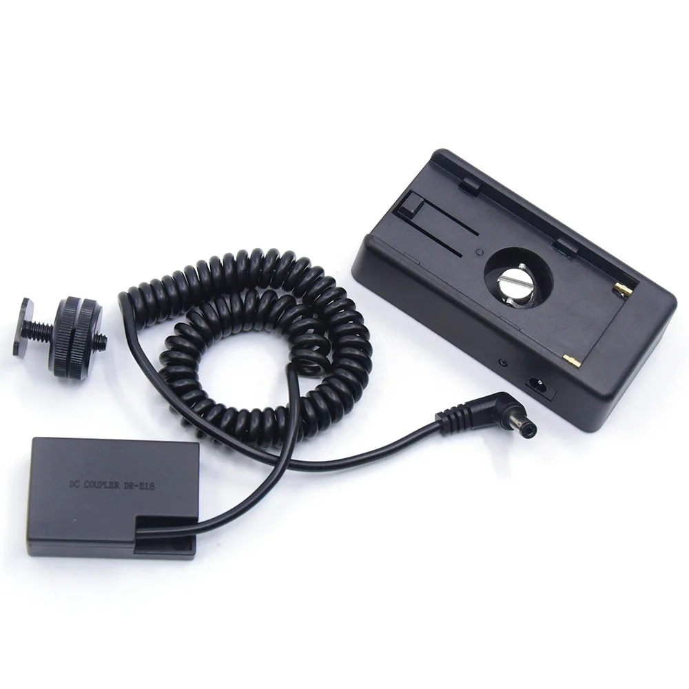 NP F550 F750 F970 Battery Adapter Plate Kit With LP-E17 Dummy Battery DR-E18 For Canon Rebel SL2 T6s T6i T7i T8i EOS 77D RP 200D