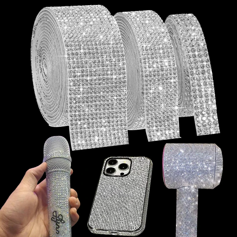 1 Rolle selbstklebendes Kristall-Strassband, Kristall-Strassstreifen, glitzernde Edelstein-Aufkleber, DIY-Kunsthandwerk, Dekor-Zubehör