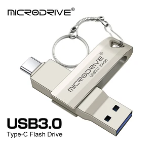 Drive Pena Flash USB-C OTG 2 in 1 Stik Memori Logam Flash Disk Usb 3.0 64GB 128GB 256G USB3.0 Flashdisk C Ganda 8 flash drive usb 3 penjualan terbaik - №