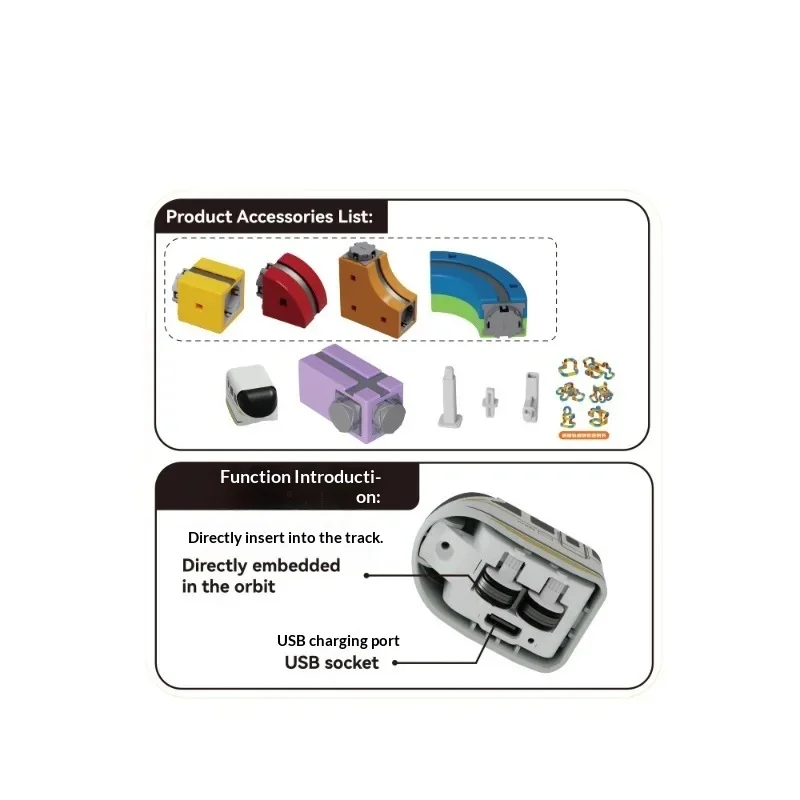 DIY Magnetic Levitation Track Car Building Kit STEM Learning Toy Large Particle Blocks Railed Vehicle Assembly Model Creative