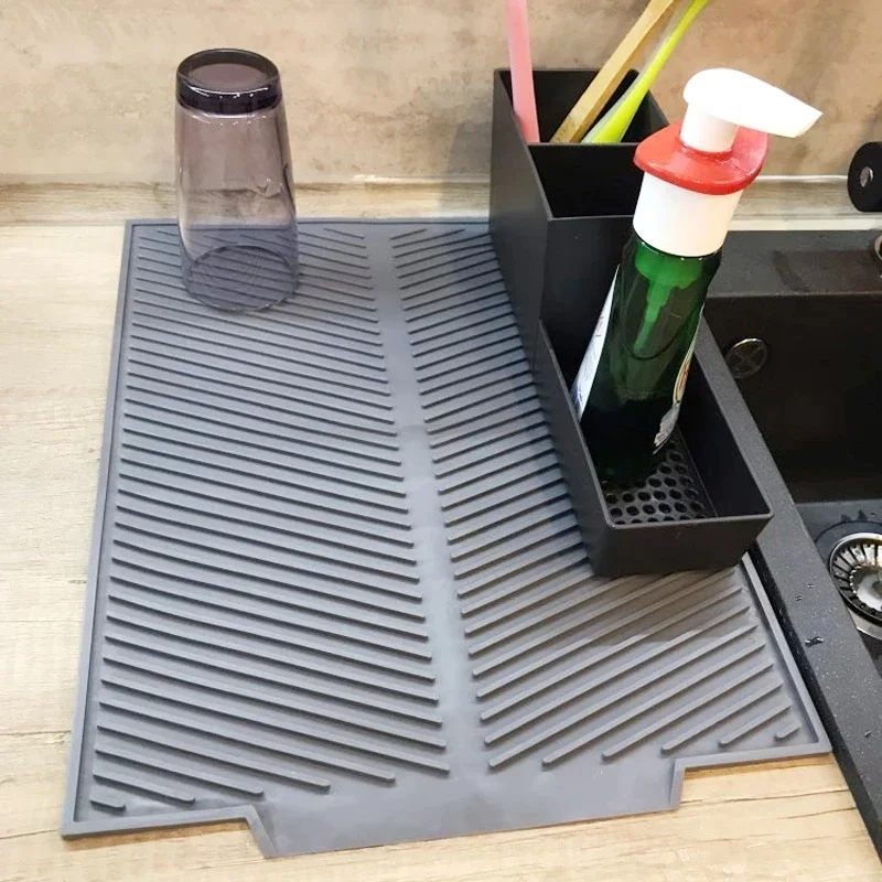 Kitchen Silicone Drain Pad Bowl Dish Cup Drying Storage Rack Holder Durable Table Mat Kitchenware Counter Protection Accessories