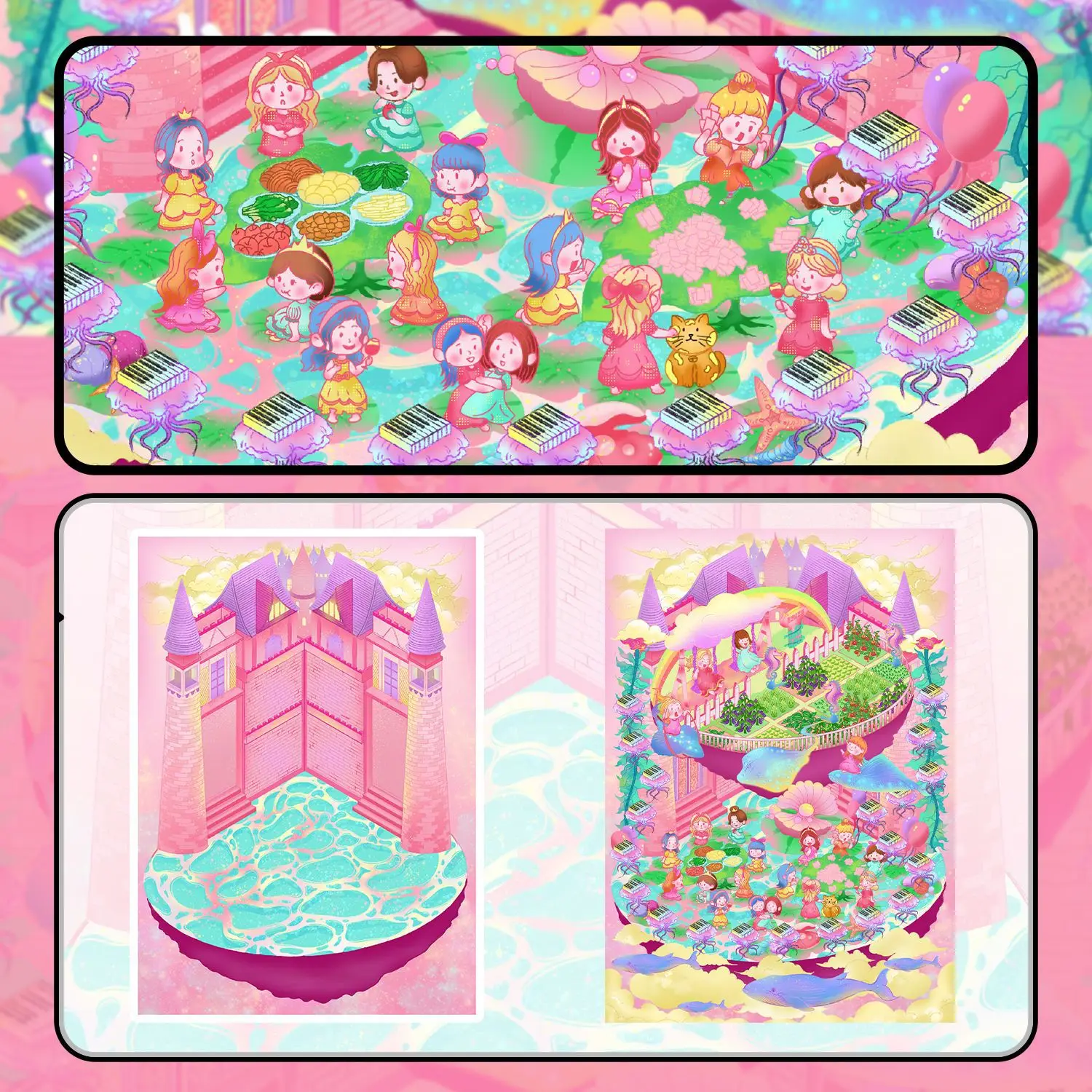 ملصق ثلاثي الأبعاد على شكل قلعة الأميرة الحياة مشهد مقاوم للماء بدون قطع مشهد مصغر يمكنك صنعه بنفسك ملصق قصاصات حرفة مطبوعة رائعة