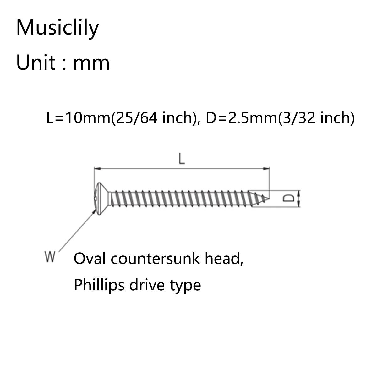 Musiclily Basic 2.5x10mm Metal Metric Thread Guitar Truss Rod Cover Mounting Screws for Epiphone Les Paul, Nickel (Set of 20)