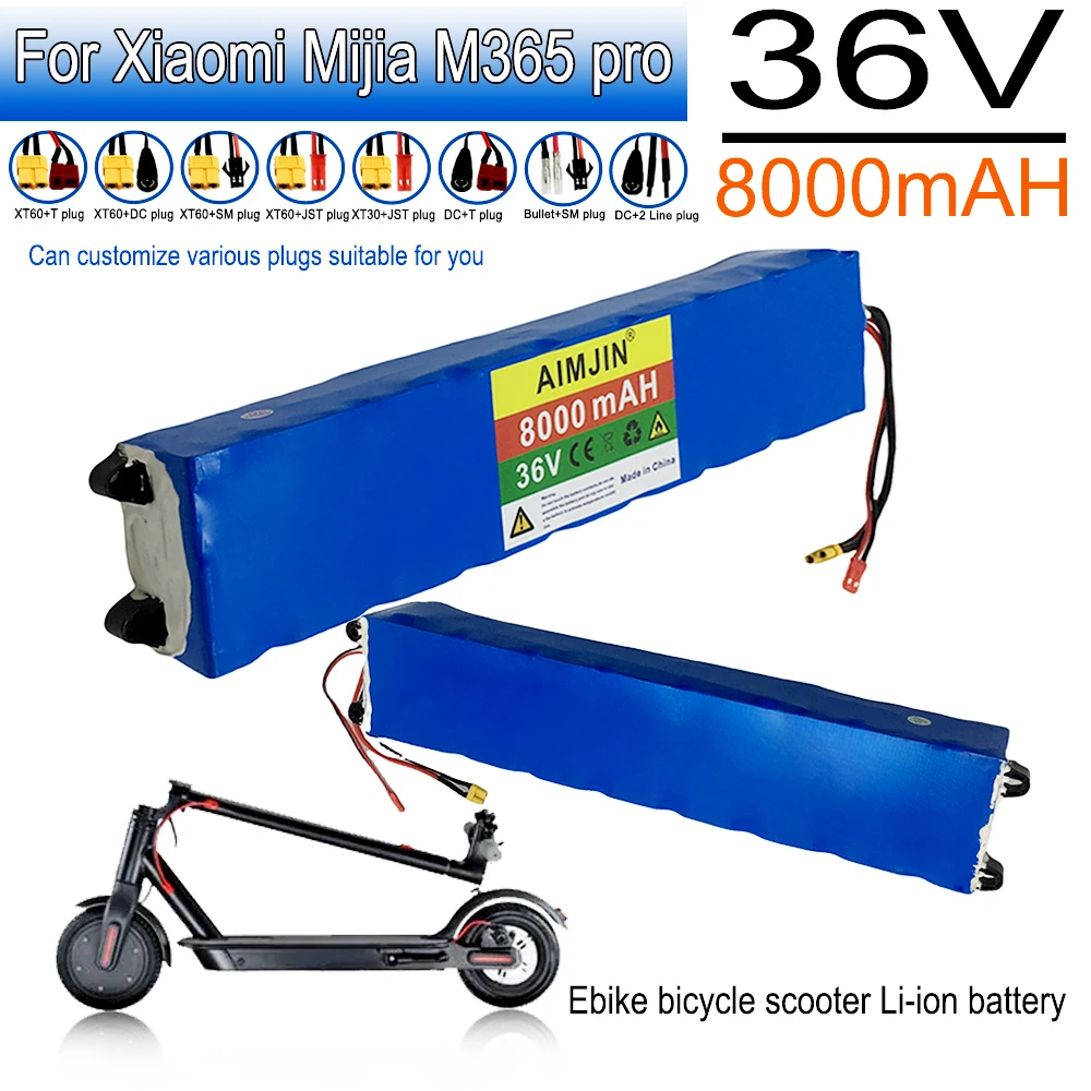 

36V 8.0Ah Li-ion battery 10S3P for 500W same port 42V electric scooter electric bicycle power battery with BMS, for Xiaomi M365