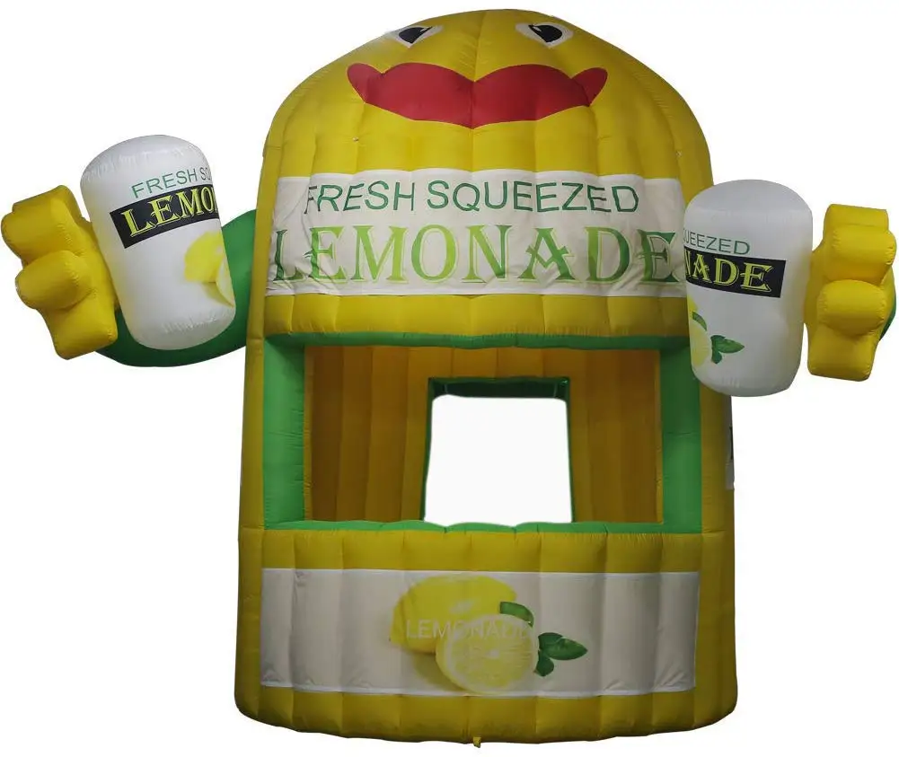 SAYOK Giant Inflatable Lemonade Booth Concession Stand Outdoor Lemon Sale Stand with Air Blower for Events Advertising Promotion