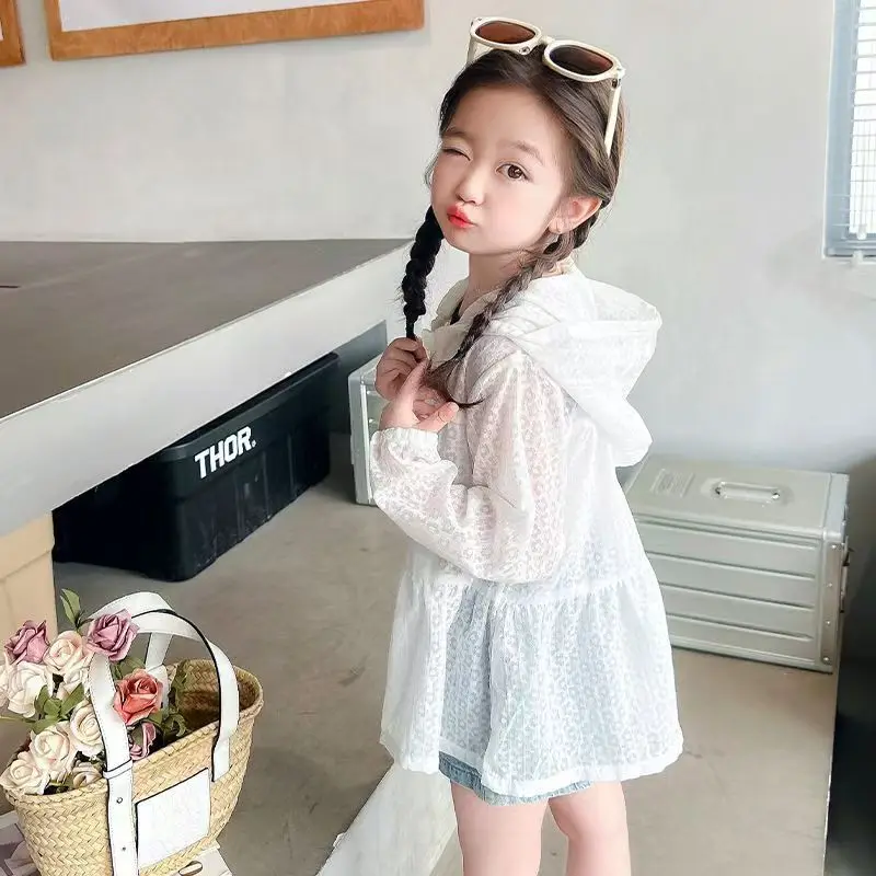 2026 New Girls' Sunscreen Clothing Fashionable Outerwear Breathable Outerwear Quick Drying Baby Girls' Spring/Summer Jacket