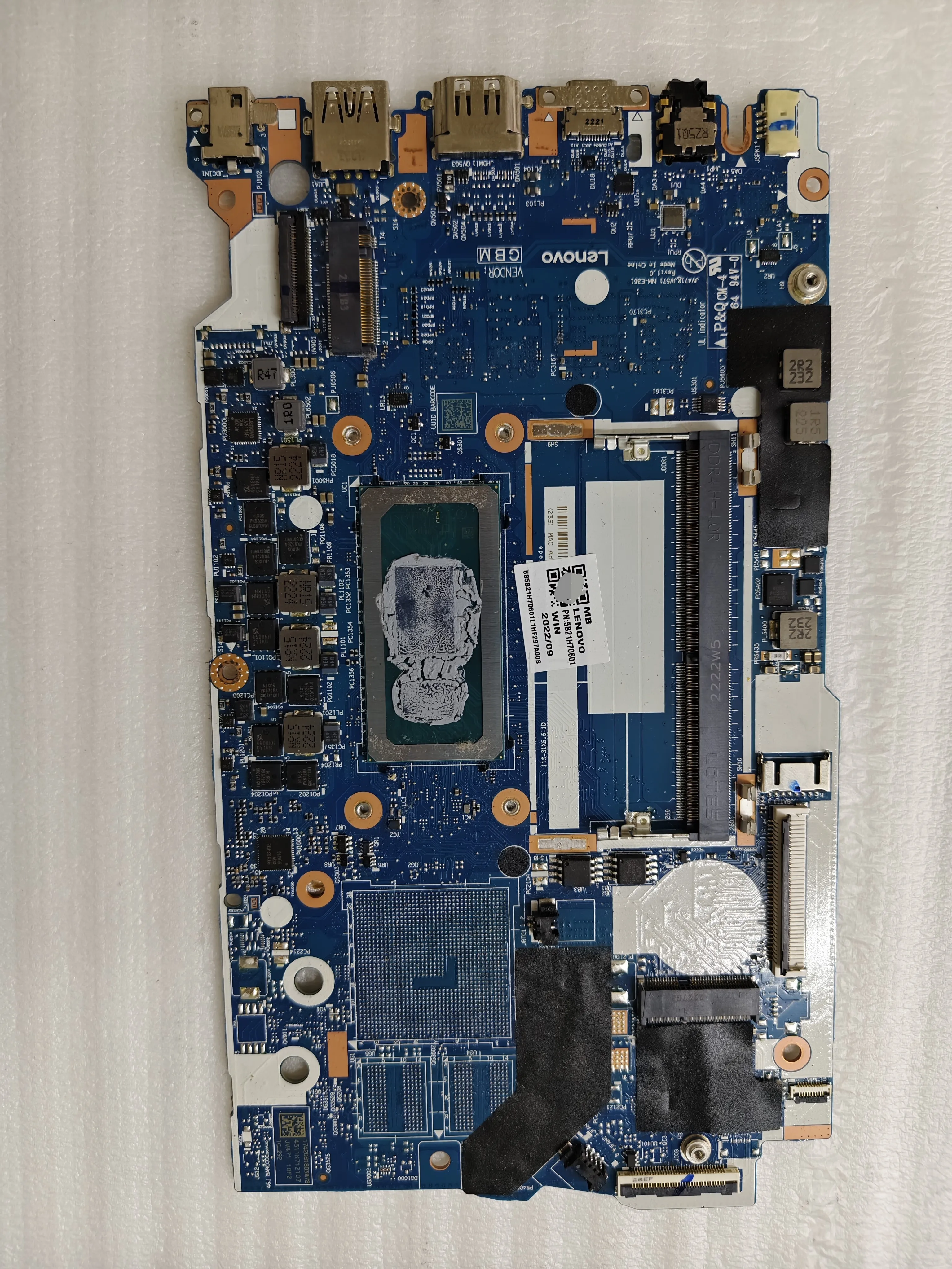 

Used NM-E361 Mainboard for Lenovo V14 V15 G3 IAP Laptop Motherboard with I5-1235U CPU,RAM 8GB UMA 100% Test Ok JV471 JV571