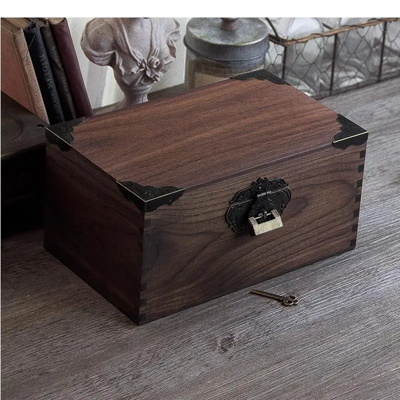 Black Walnut Solid Wood Storage Box Sundries Organizer Bin Jewelry Home Cosmetic Boxes Gift