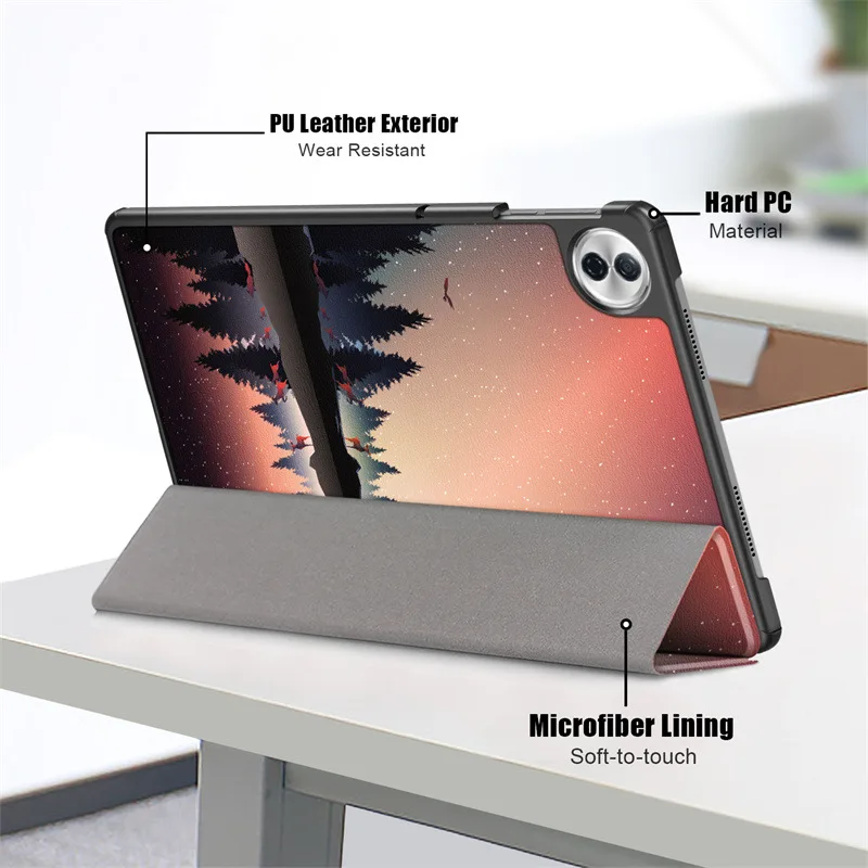 Dreifach Faltbare Hülle für Honor Pad 10 12,1 Zoll mit Auto-Wach-/Schlaf-Funktion Stoßfeste Kunstleder-Abdeckung für Huawei – Detail 6