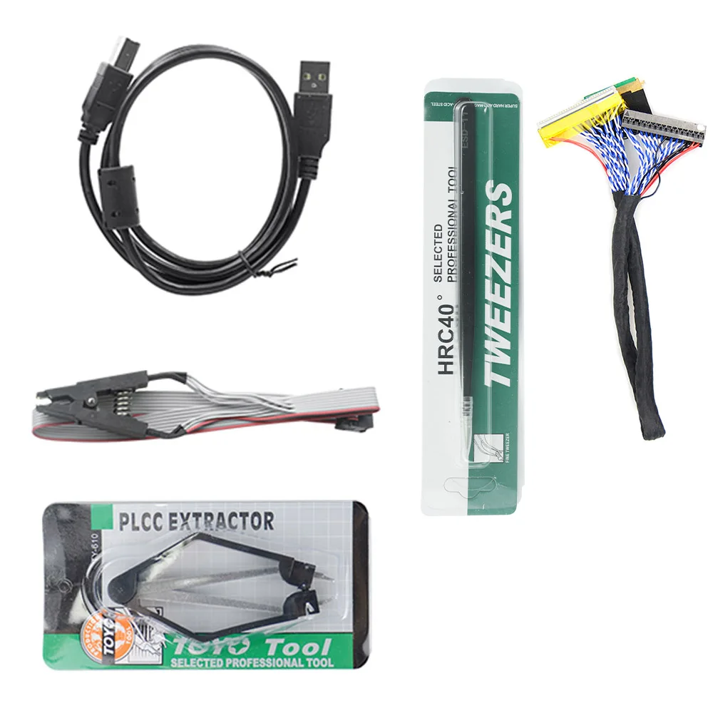 Programmatore Bios Minipro universale XGECU T48 al 100% + set di adattatori con adattatore NAND TL866 PIC Chip intelligente di programmazione veloce