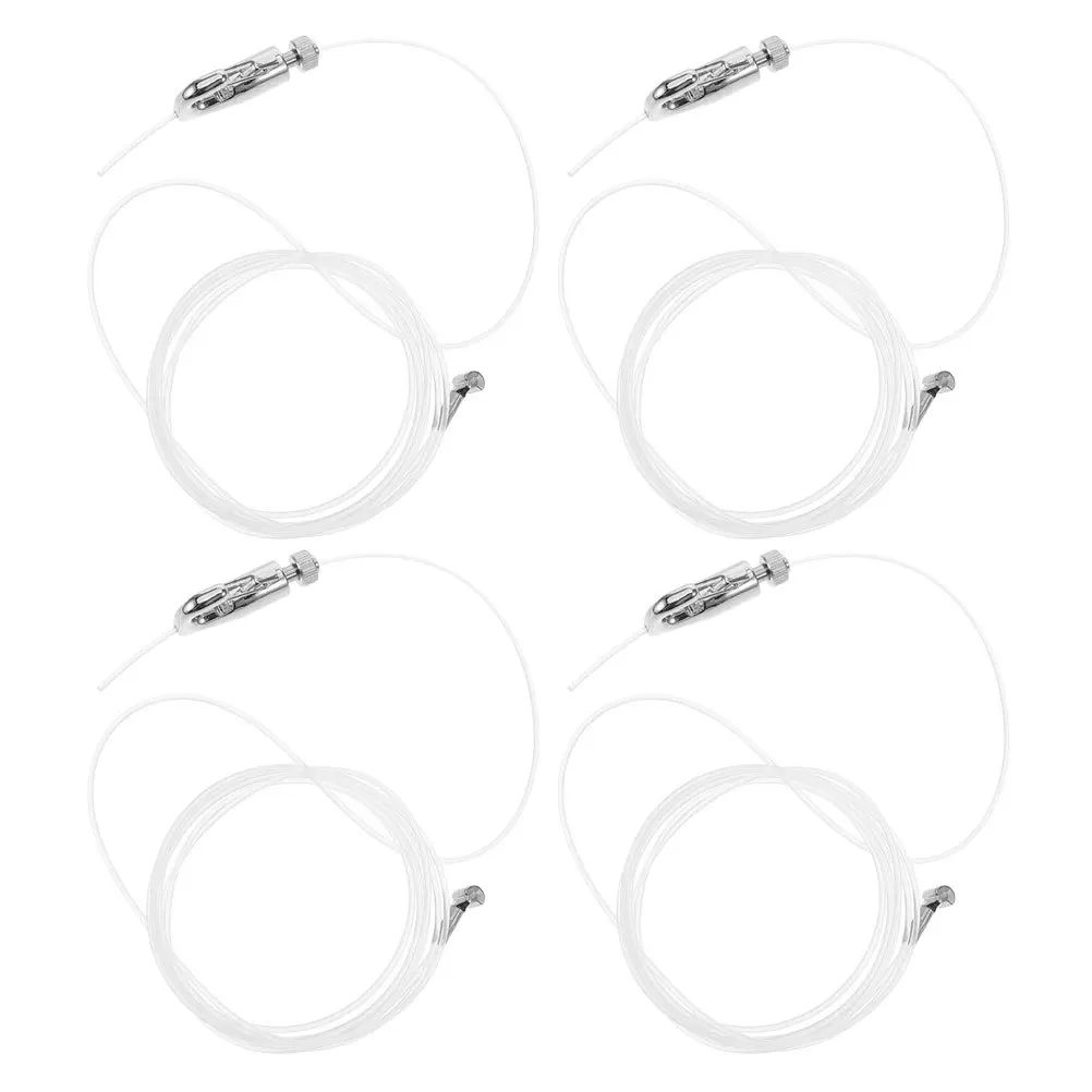 

4Sets Picture Hanging Wire and Rope System Adjustable Rail Hooks for Heavy Mirrors Art Frames Easy Setup Picture Hanging Hooks
