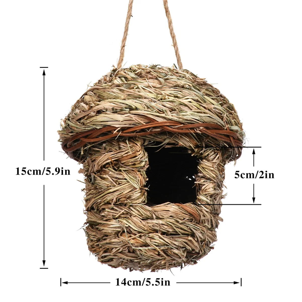 Straw Bird Nest Bird Shelter, Parrot Breeding Cave, Natural Bird Nest House