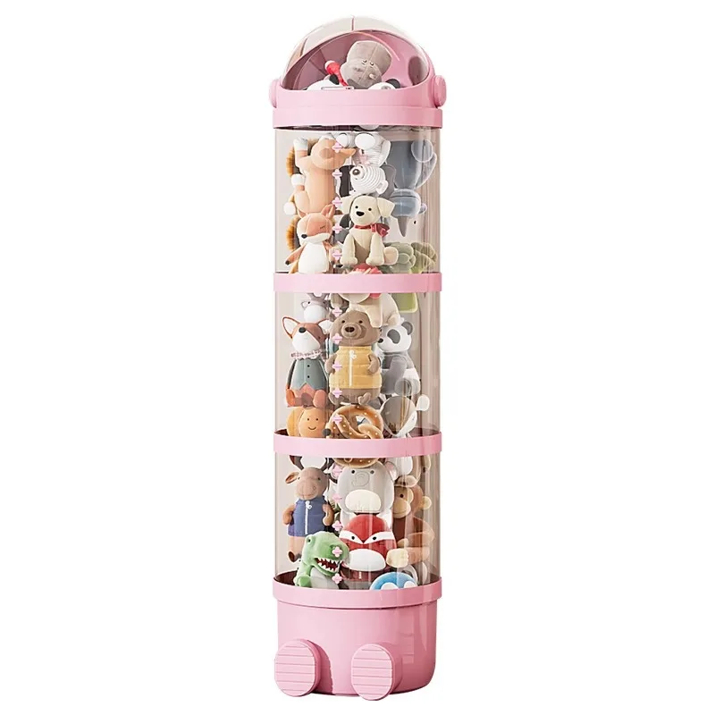 Large capacity doll storage children's toys plastic storage box trash can container toy storage bucket large opening durable