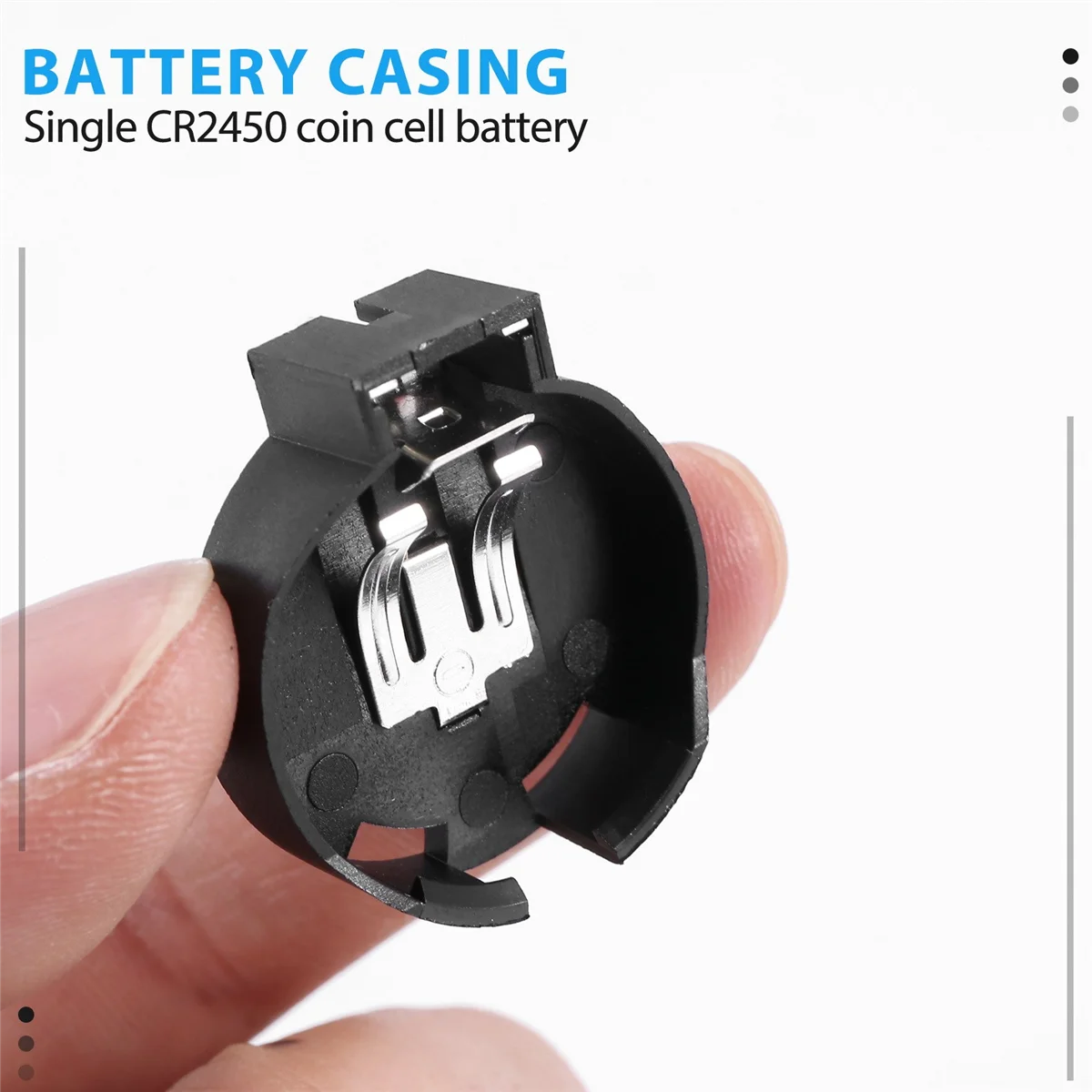 ABNP 2 個 CR2450 コイン電池ボタン電池ソケット ホルダー ケース 2 ピン ブラック