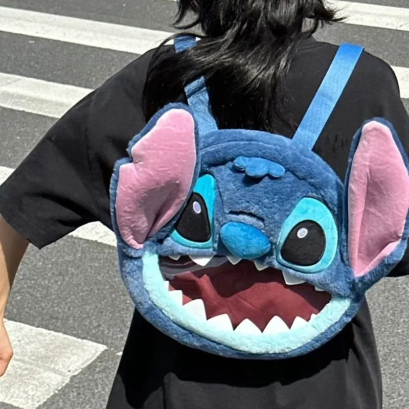 2024 New Stitch Shoulder Bag Plush Fuzzy Large-capacity Doll Transparent Jk Pain Bag Cute Shoulder Japanese Zipper Backpacks