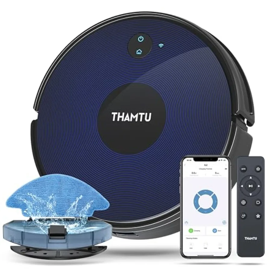 

Robot Vacuum and Mop Combo 100Min Runtime APPandVoice Control Ultra-Thin Tangle-Free Self-Charging Robotic Vacuum Cleaner Good