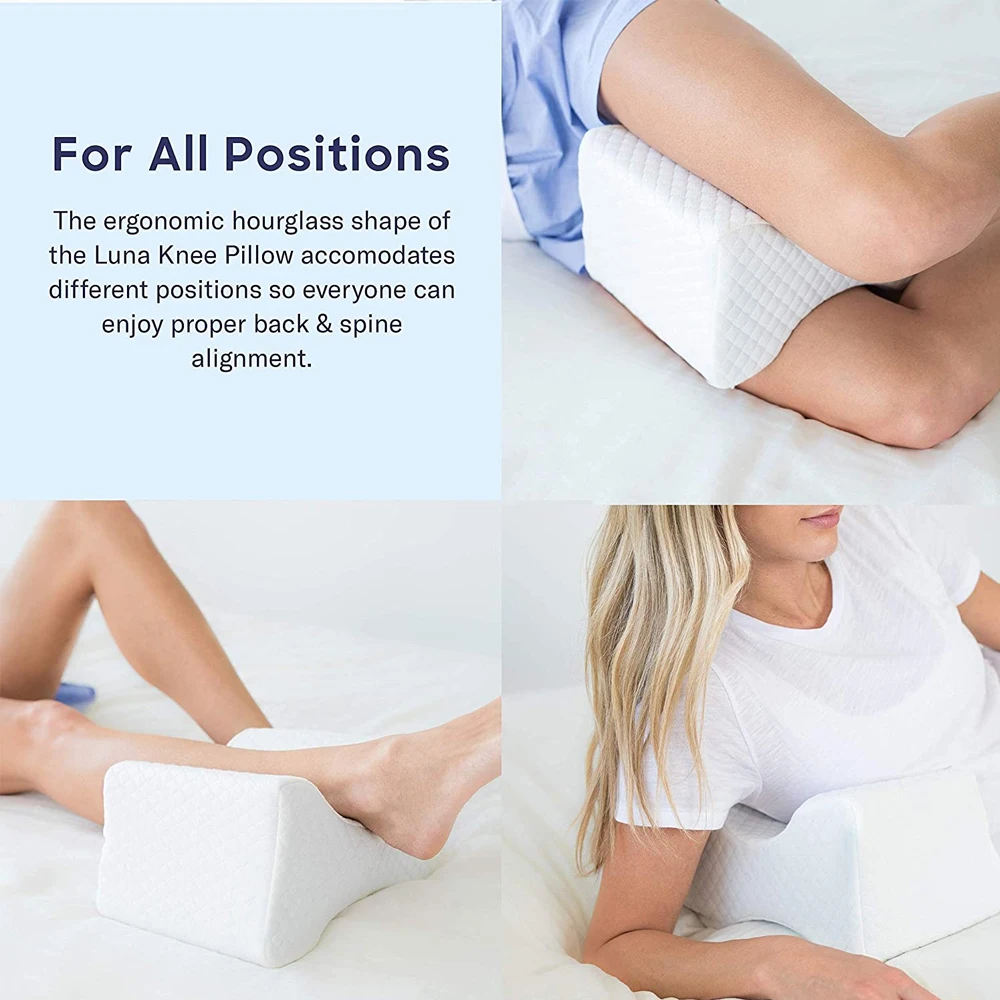 Memory Foam Wedge Sleeping Knee Pillow for Side Sleepers Back Pain Sciatica Relief Pregnancy Maternity Pillows Back Leg Cushion