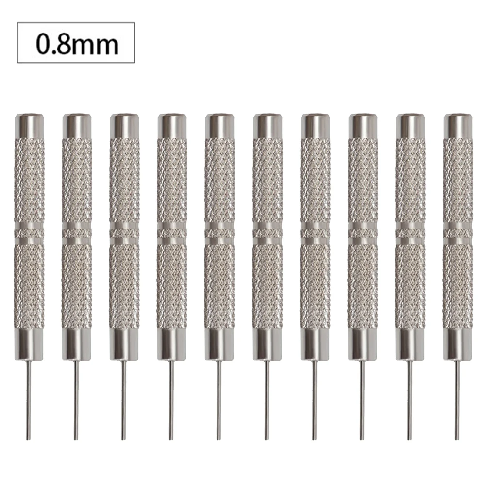 10 stuks 0.7mm/0.8mm/0.9mm/1.0mm Ijzeren Pin Punch Set Metalen Horloge band Reparatie Tools Voor Verwijderen Aanpassen Assembleren Handje