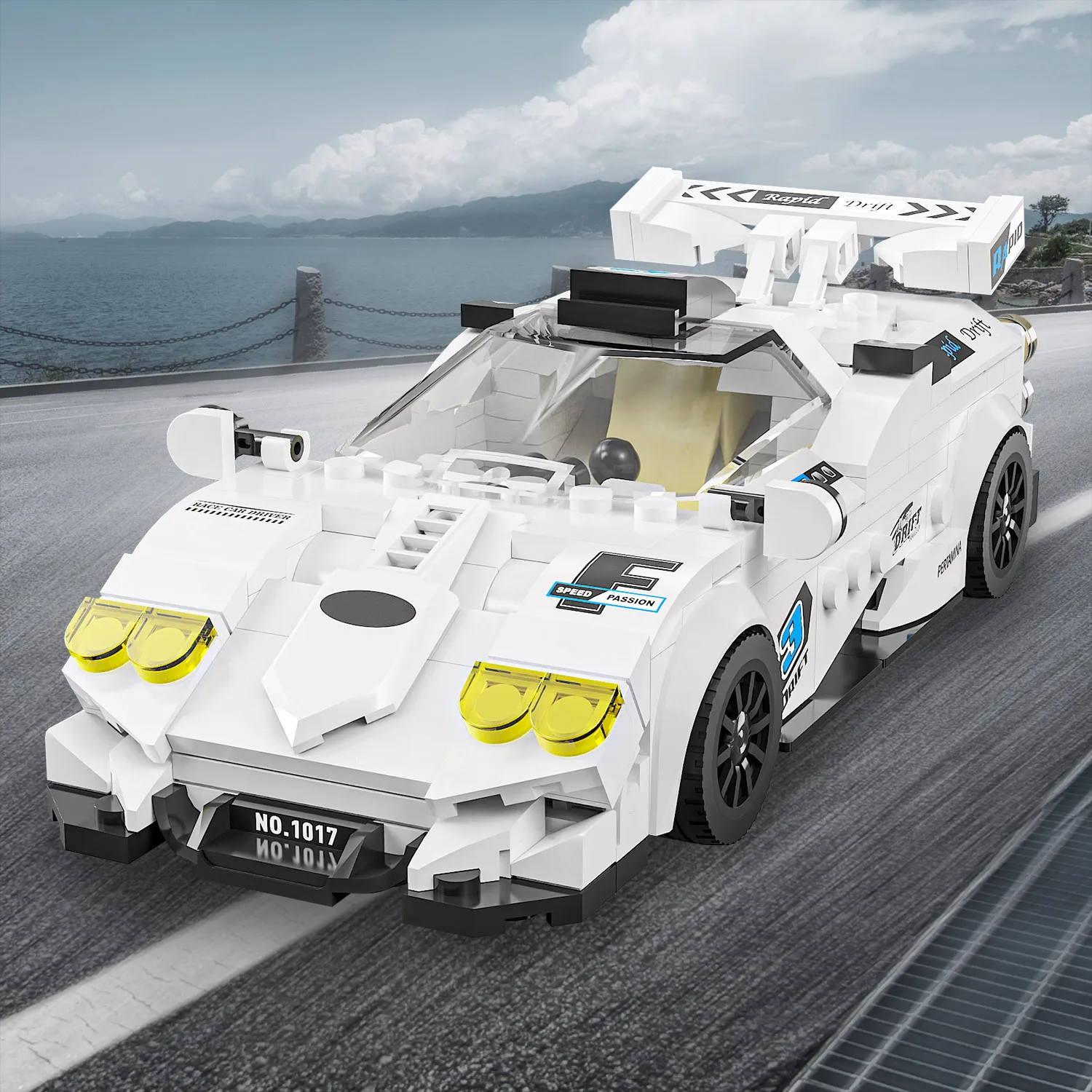 

332 шт. строительные блоки, игрушечный спортивный автомобиль, модель автомобиля, сборка, наборы кирпичей, развивающие игрушки, украшение для рабочего стола, подарок на Рождество и день рождения