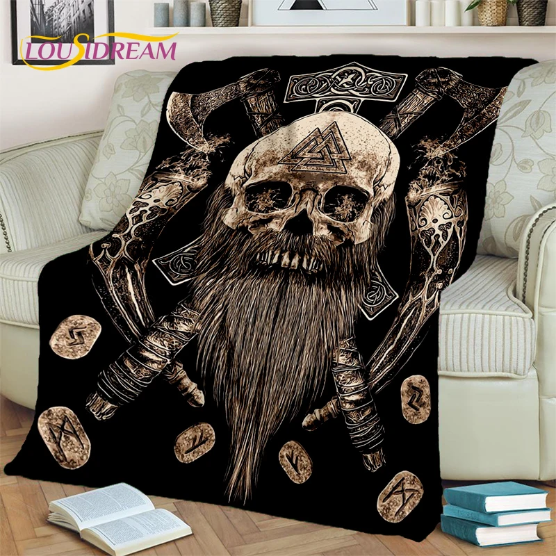 

Odin Viking Symbol Valknut Nordic Valhalla Blanket,Soft Throw Blanket for Home Bedroom Bed Sofa Picnic Travel Office Cover Child