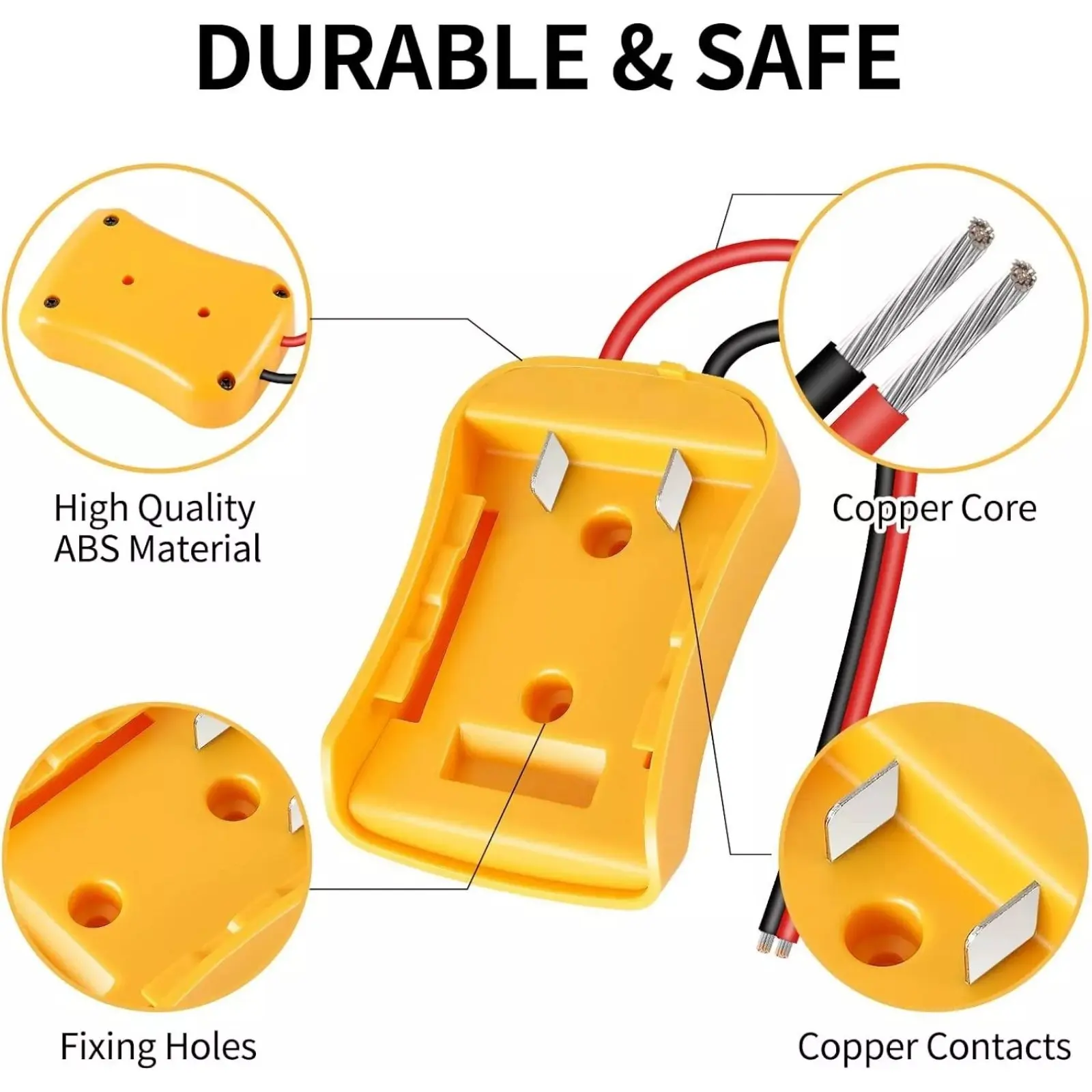 

1 шт. разъем питания адаптер батареи для DeWalt DCB184 DCCB204 18 В/20 В макс. аккумулятор DIY адаптер для силового колеса держатель док-станции