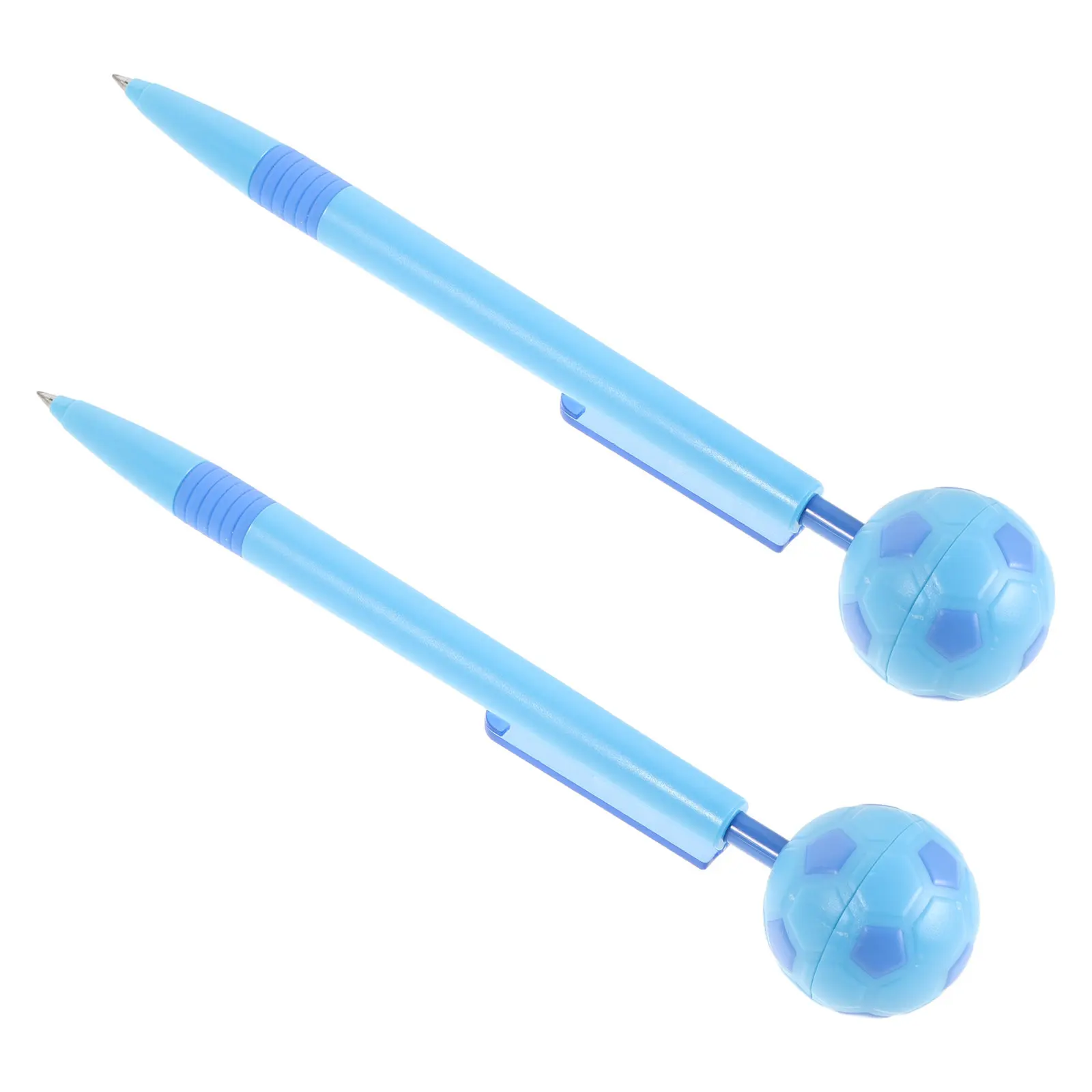2Pcs Soccer Ball Pens Rotating Football Spinner Ballpoint Pen 0.5mm Black Ink Smooth Writing Stress Relief Party Favor School
