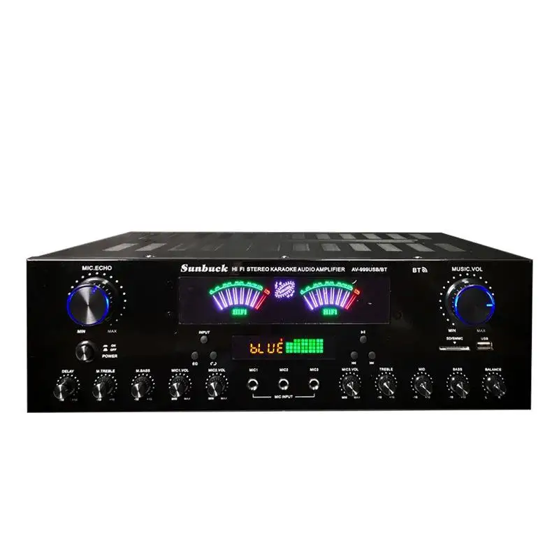 AV-555BT/999BT Max 4000W Bluetooth-Soundverstärker mit zwei dynamischen Bildschirmen, HiFi-Digital-Stereo-Verstärker für Heimkino, Auto, Karaoke – Detail 10