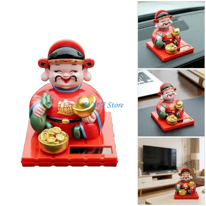 

37JE Lightweight Plastic Fortune God Nodding Figurine for Auto Decoration