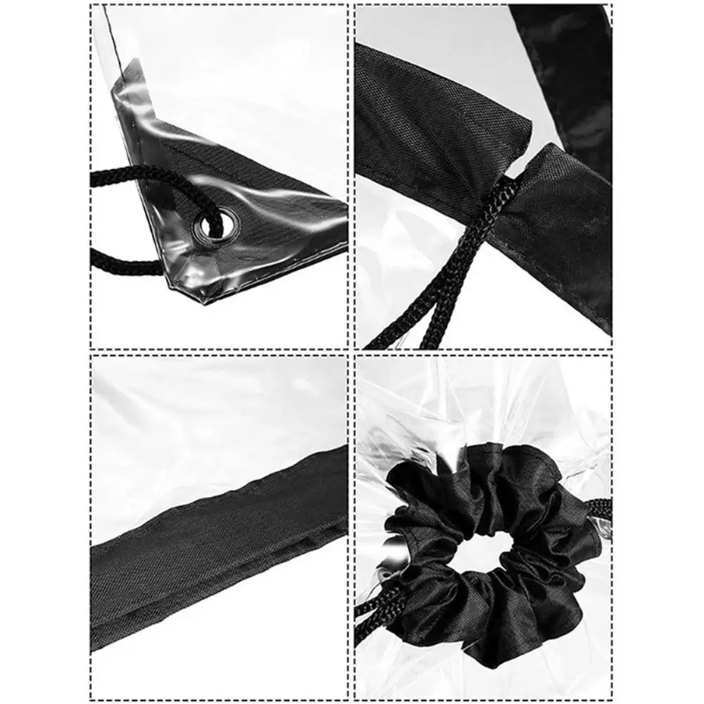 Simple Large Capacity Drawstring Backpack Beach Bag Foldable PVC Transparent Bag Lightweight Climb Bag Jelly Bag Women