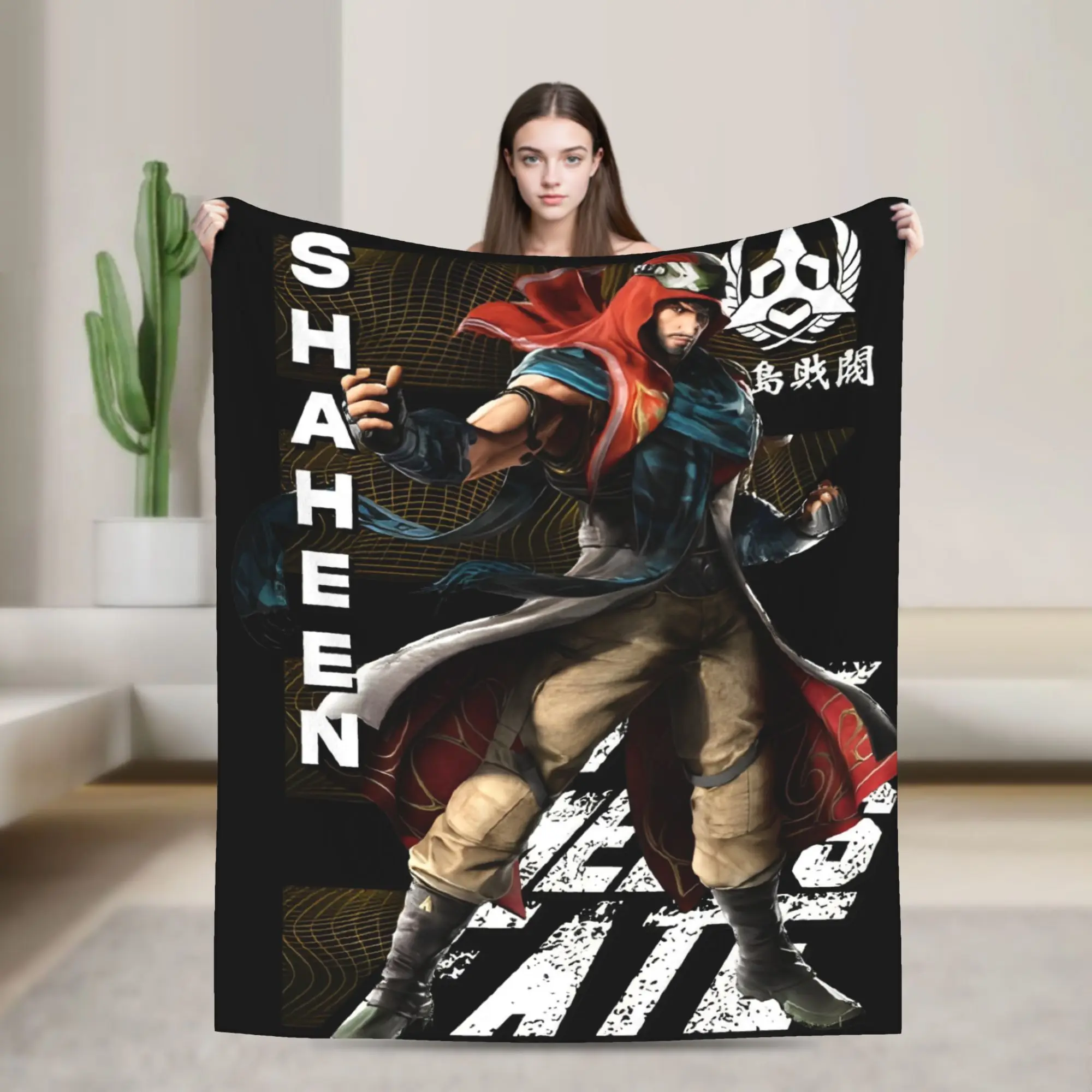 Shaheen Tekken 8 بطانية محبوكة للألعاب من القطيفة رمي البطانيات الصيفية تكييف الهواء المحمولة خفيفة الوزن المفرش،