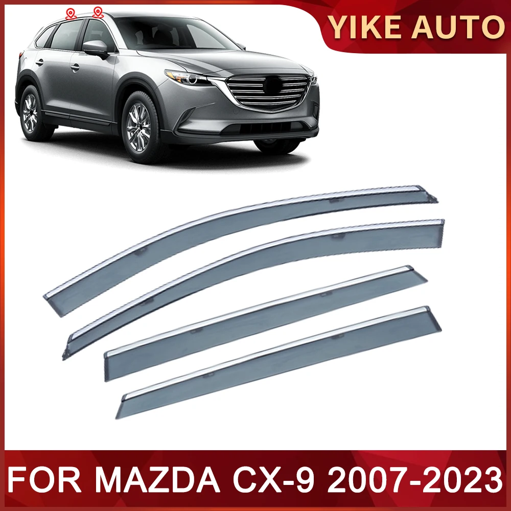 

For MAZDA CX-9 2007-2023 Car Window Sun Rain Shade Visors Shield Shelter Protector Cover Trim Frame Sticker