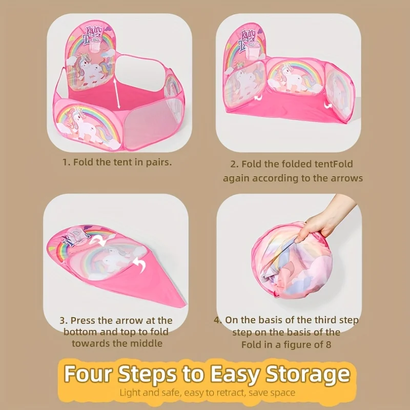 Unicorn Ball Pit for Kids Pink Blue Breathable Mesh Indoor Outdoor Play Pool Toy No Balls Birthday Christmas Gift Boys Girls