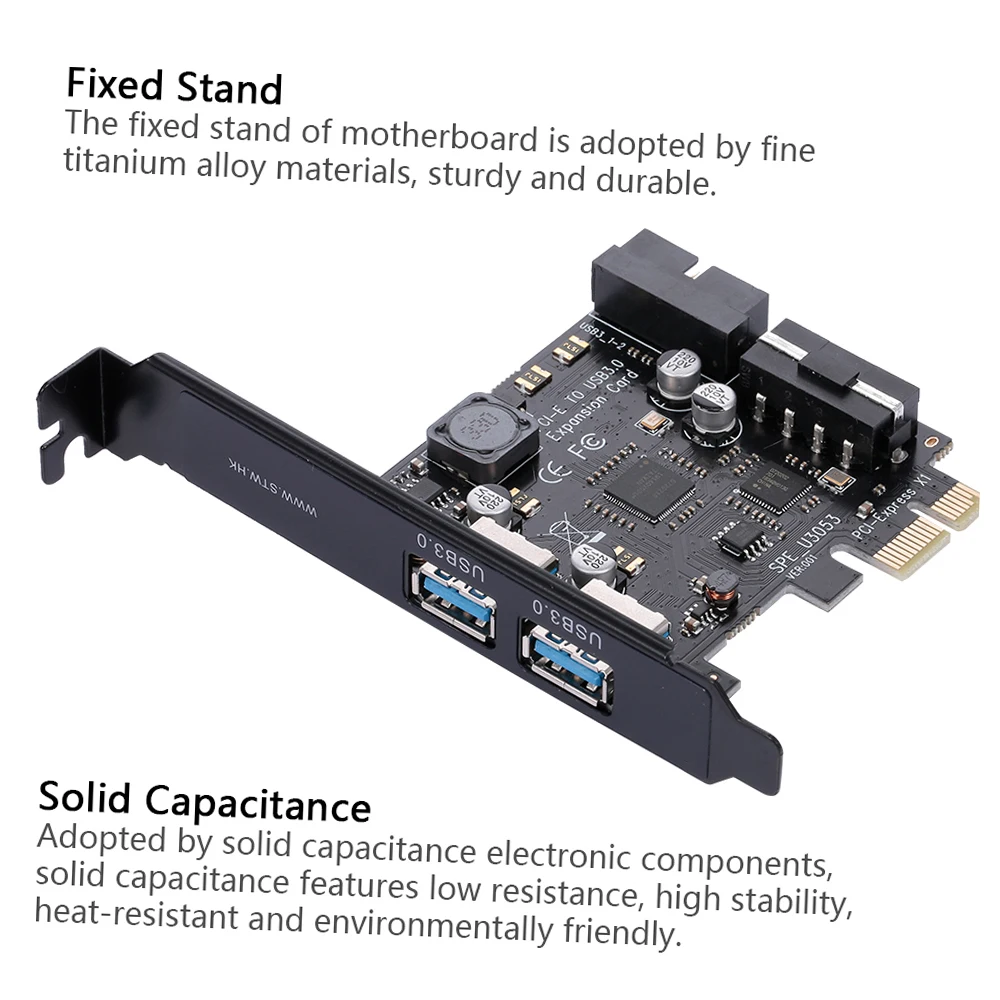

Контроллер-адаптер STW PCI-E на USB 3.0 с 2 портами, карта PCI Express Mini PCI-E USB 3.0 Hub с внутренним 19-контактным разъемом USB 3.0