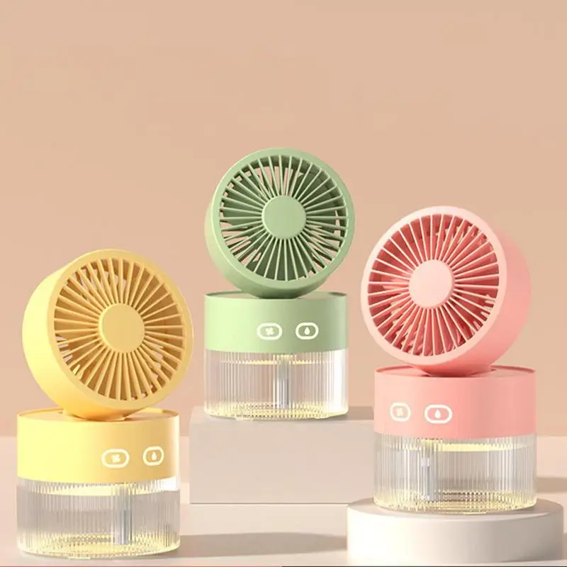 Mini Desktop Fan Creatuve Adjustable Portable Energy Saving Misting Fan Multipurpose Outdoor Travel Air Humidifier