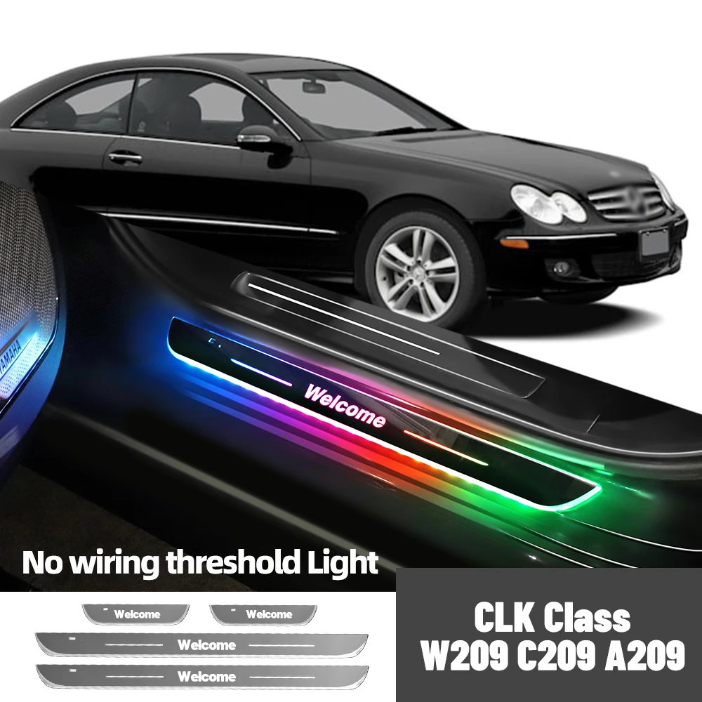 

For Mercedes Benz CLK Class W209 C209 A209 Car Door Sill Light Customized Logo LED Welcome Threshold Pedal Lamp Accessories